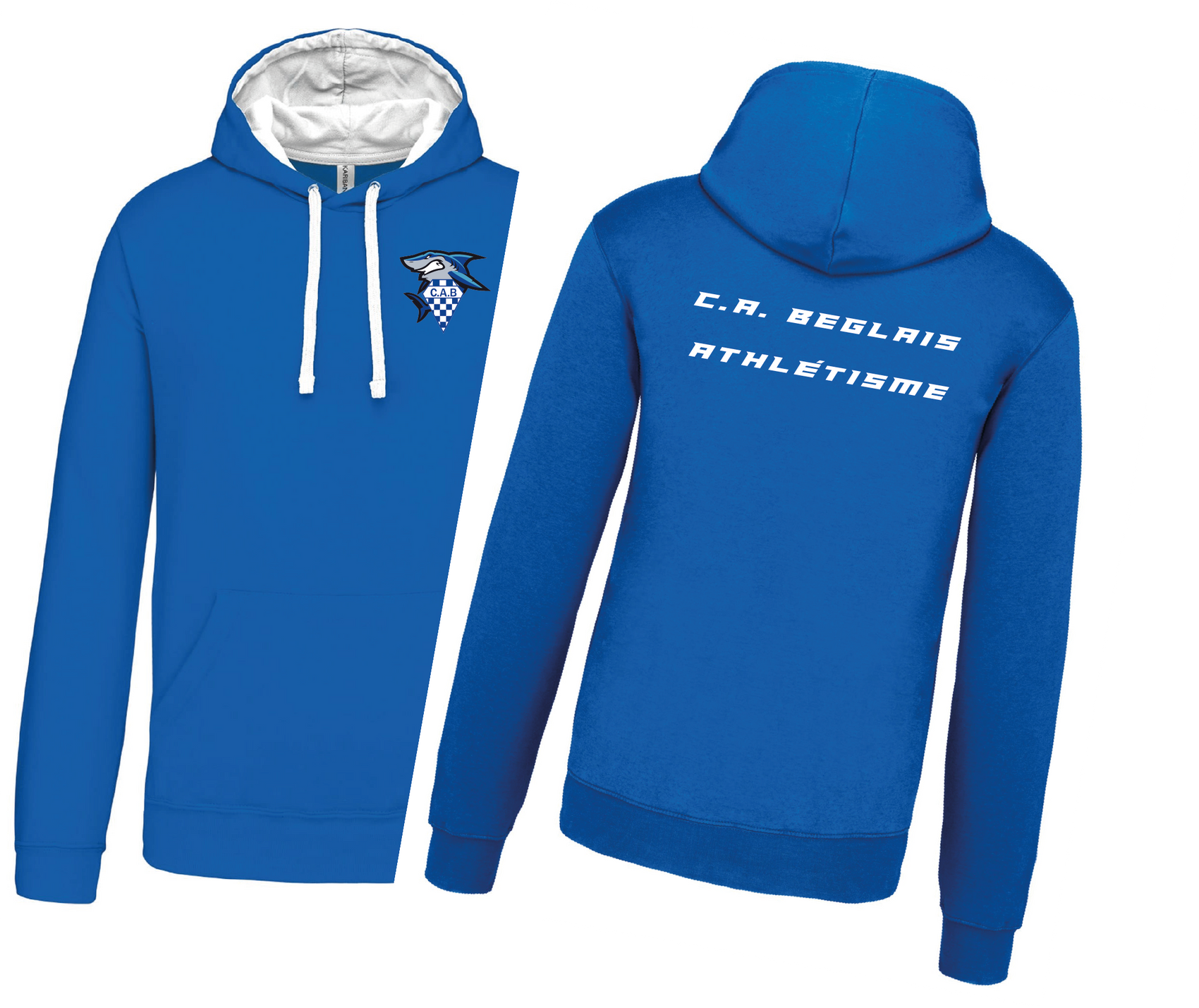 Sweat SHARKY Bicolore Capuche Enfant. CA Béglais