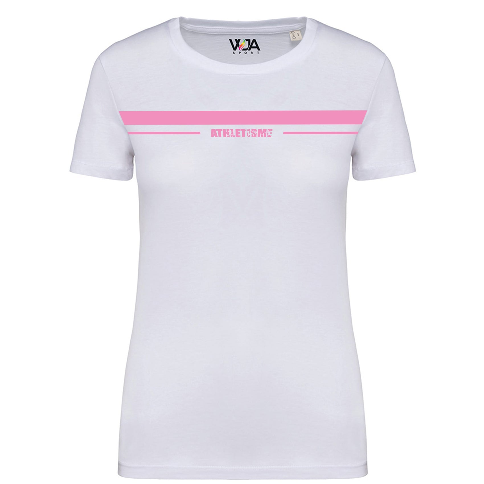 T-shirt Femme Bio Athlé Bande Rose