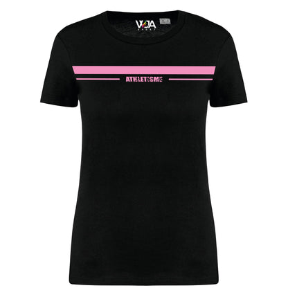 T-shirt Femme Bio Athlé Bande Rose