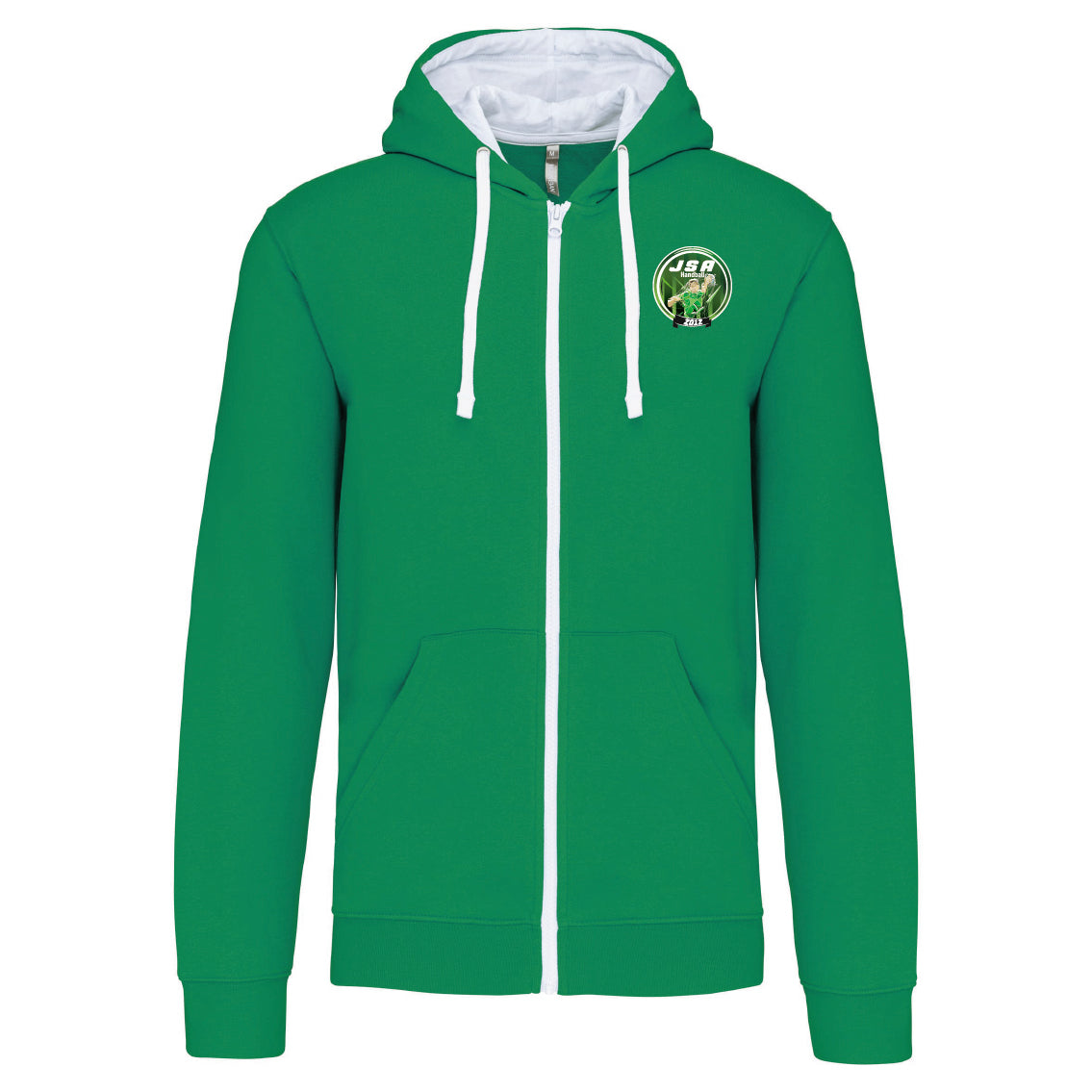 Sweat Bicolore Capuche zippé Unisexe. Handball