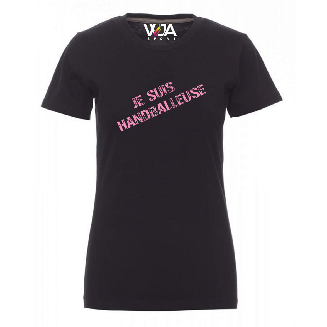 T-shirt Fem. " JE SUIS HANDBALLEUSE " Rose