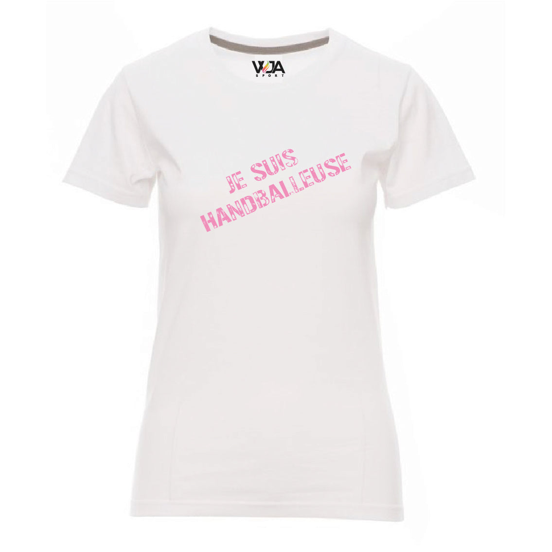 T-shirt Fem. " JE SUIS HANDBALLEUSE " Rose