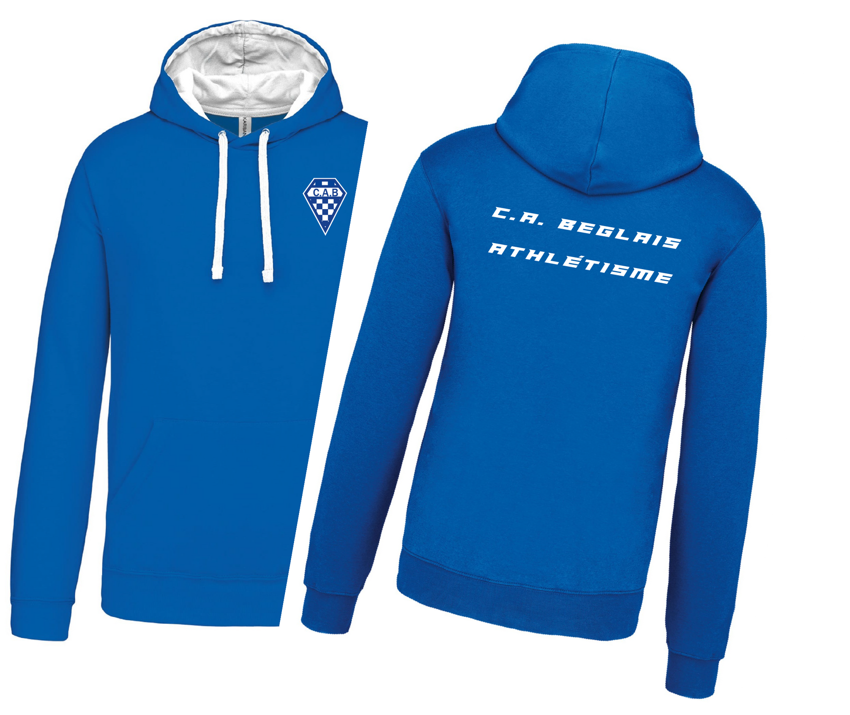 Sweat Bicolore Capuche Mixte. CA Béglais