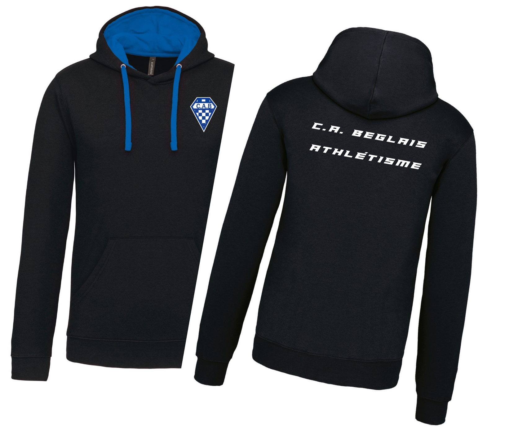 Sweat Bicolore Capuche Mixte. CA Béglais