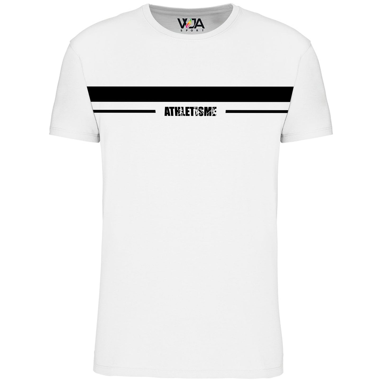 T-shirt Blanc Homme Bio Athlé Bande Noir