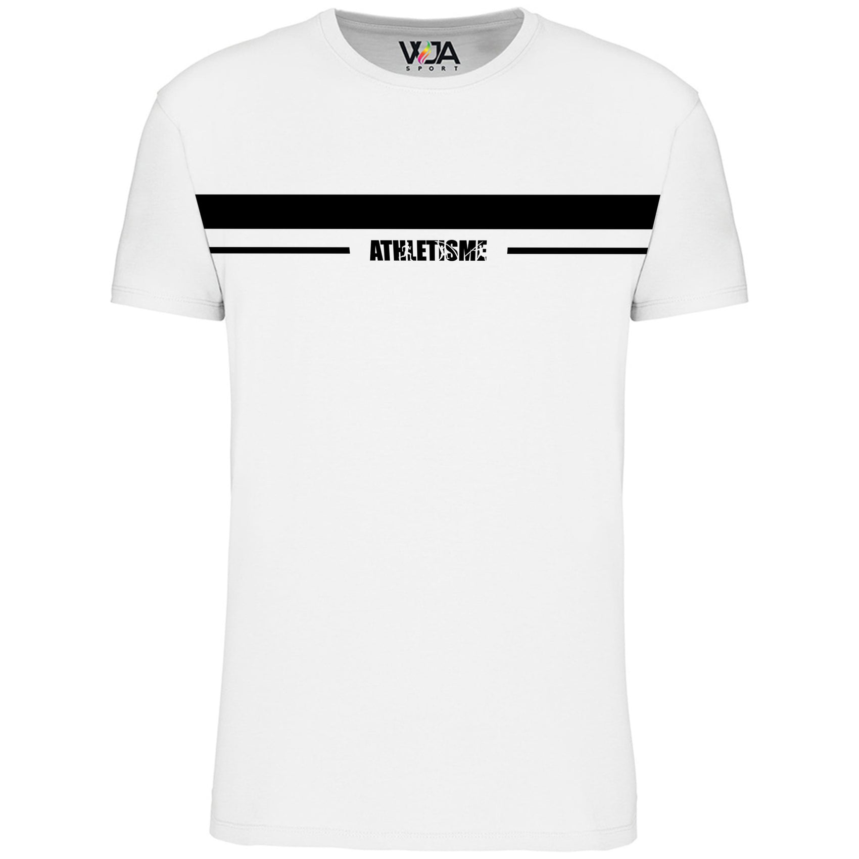 T-shirt Blanc Homme Bio Athlé Bande Noir