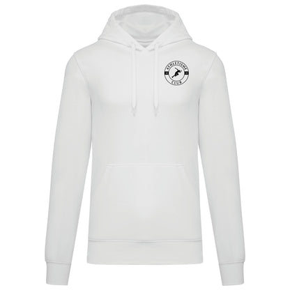 Sweat Capuche Blanc Homme Bio Athlé Cœur Noir