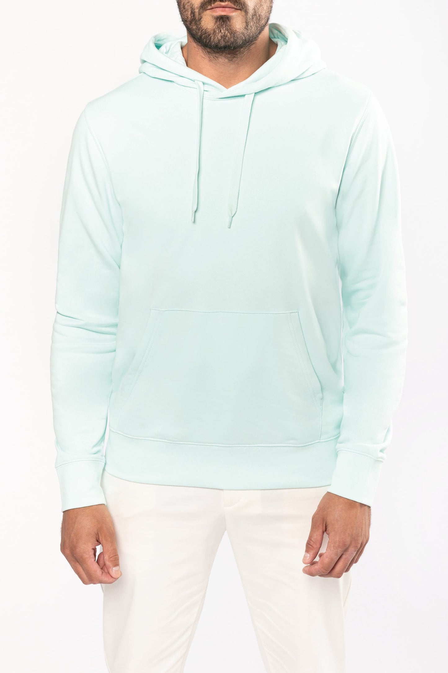 Sweat Capuche Blanc Homme Bio Athlé Cœur Noir