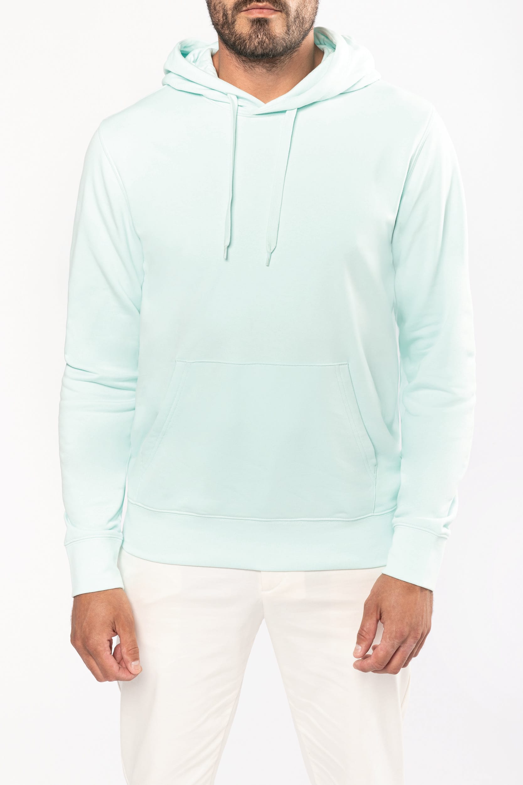 Sweat Capuche Blanc Homme Bio Athlé Cœur Noir