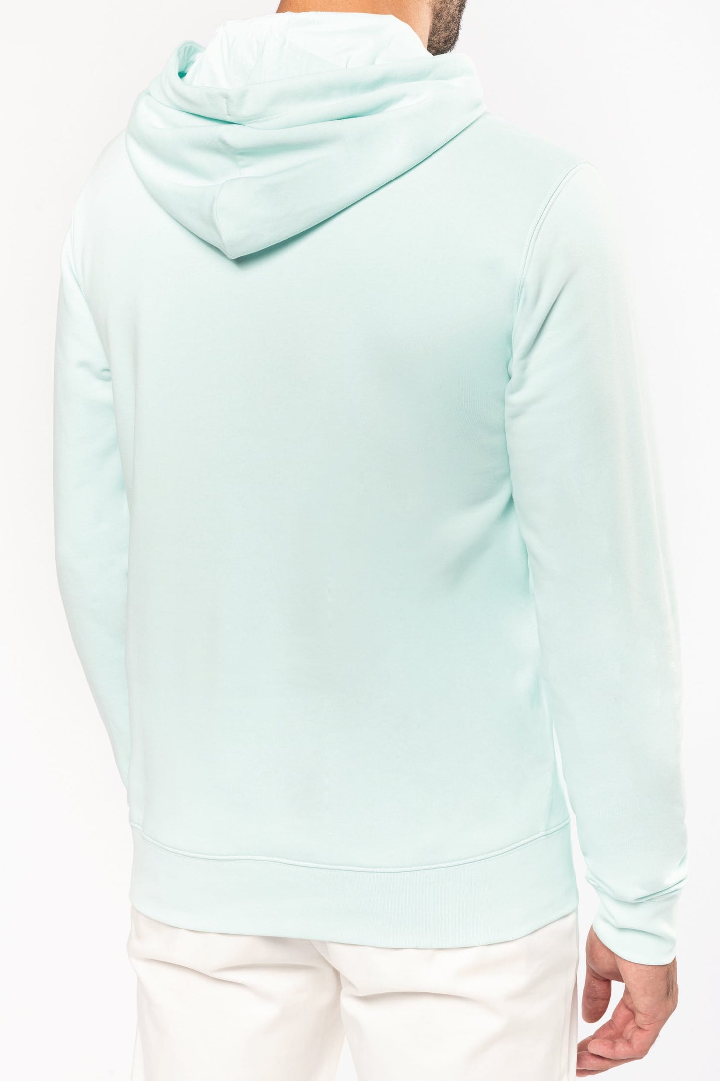 Sweat Capuche Blanc Homme Bio Athlé Cœur Noir