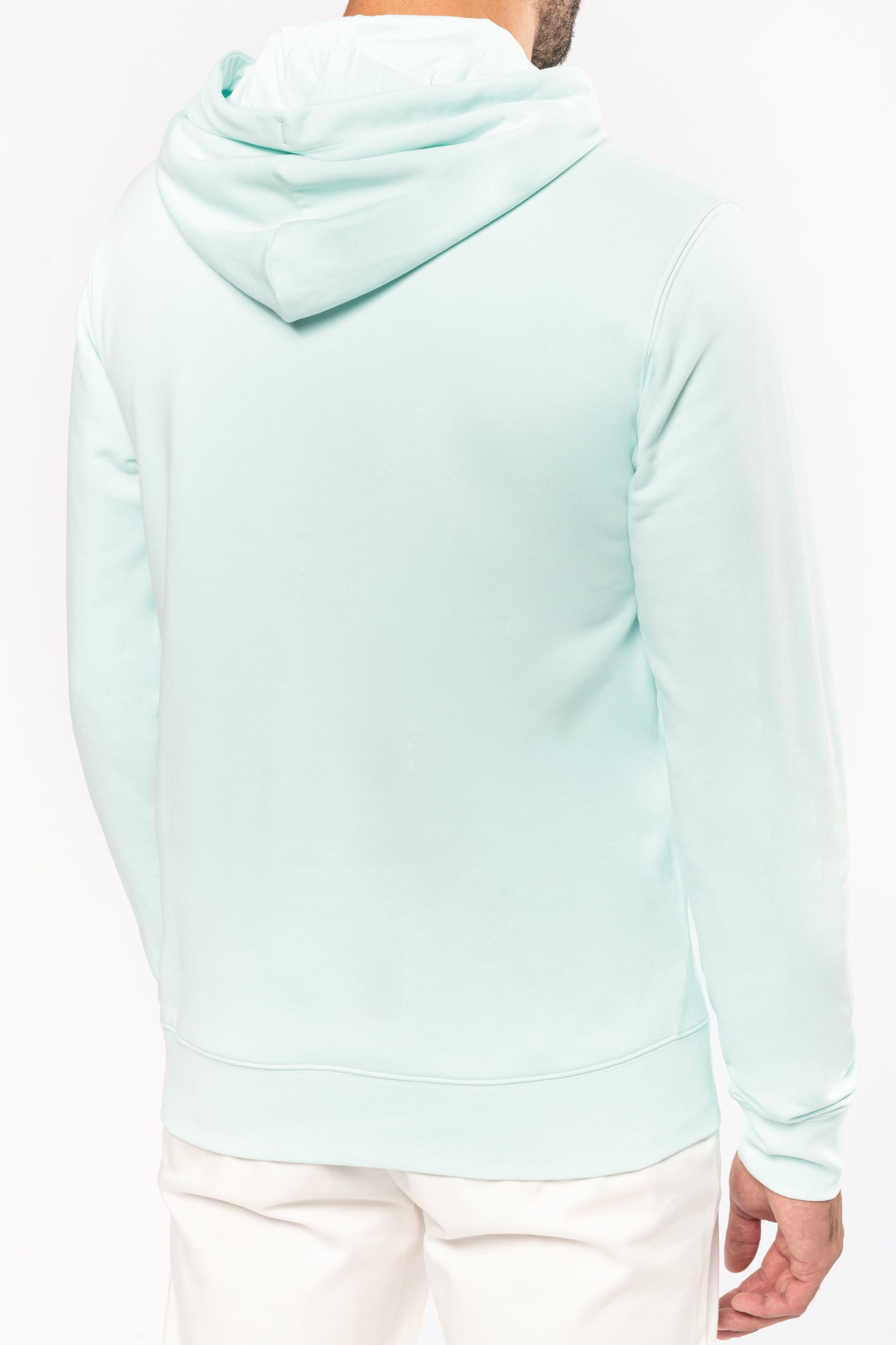 Sweat Capuche Blanc Homme Bio Athlé Cœur Noir