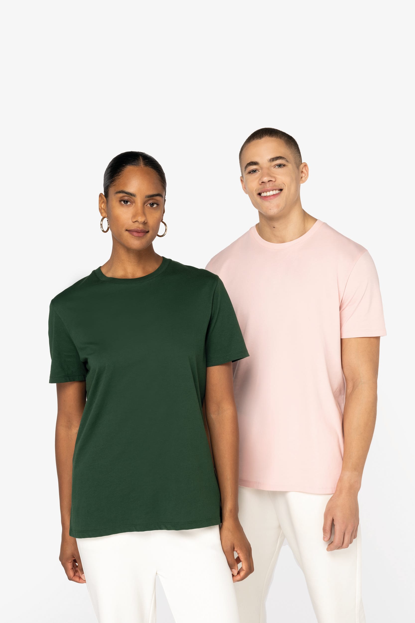 T-shirt Blanc Homme Bio Athlé Combo Rose