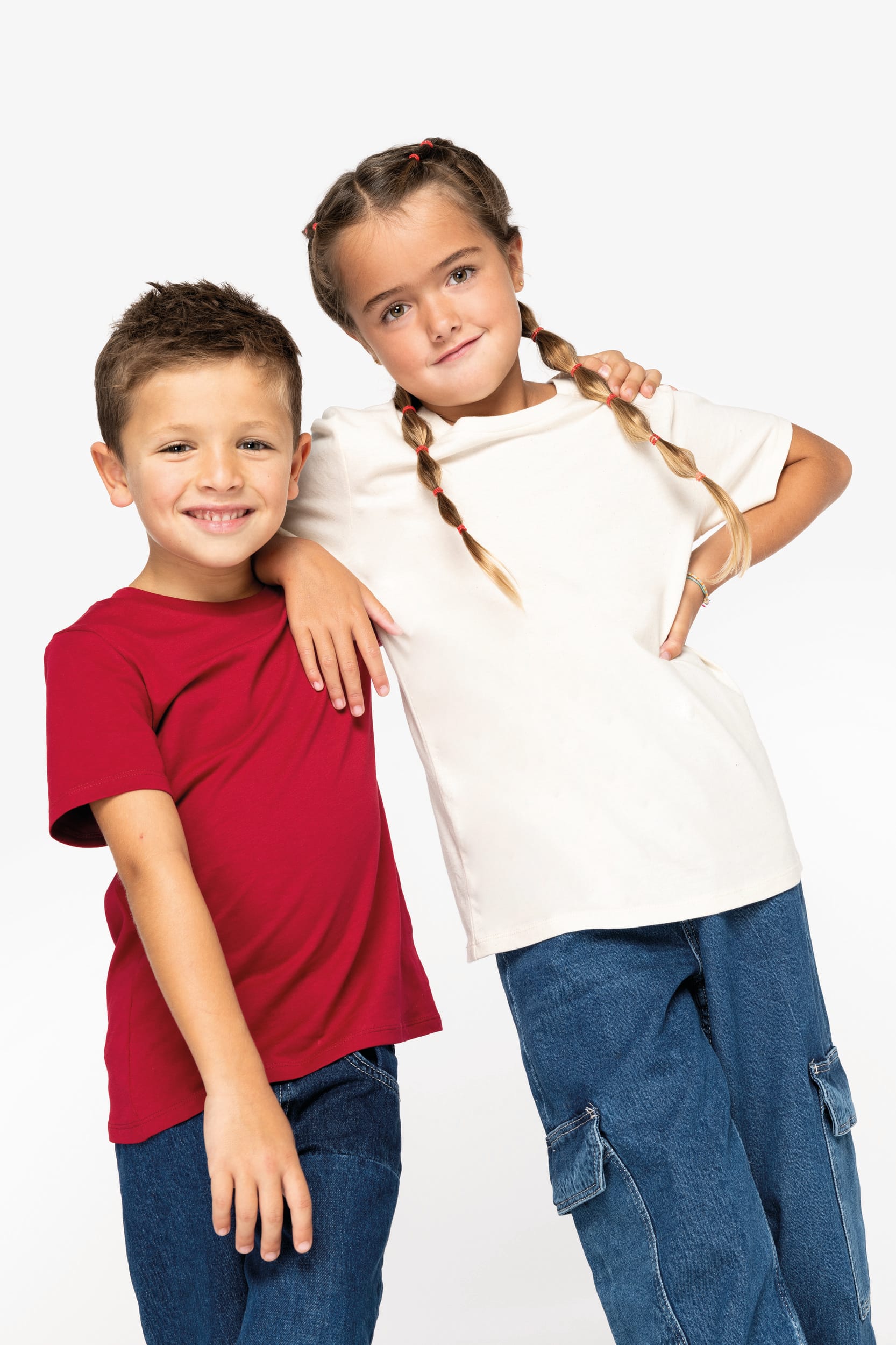 T-shirt Blanc Enfant Bio Athlé Cœur Noir