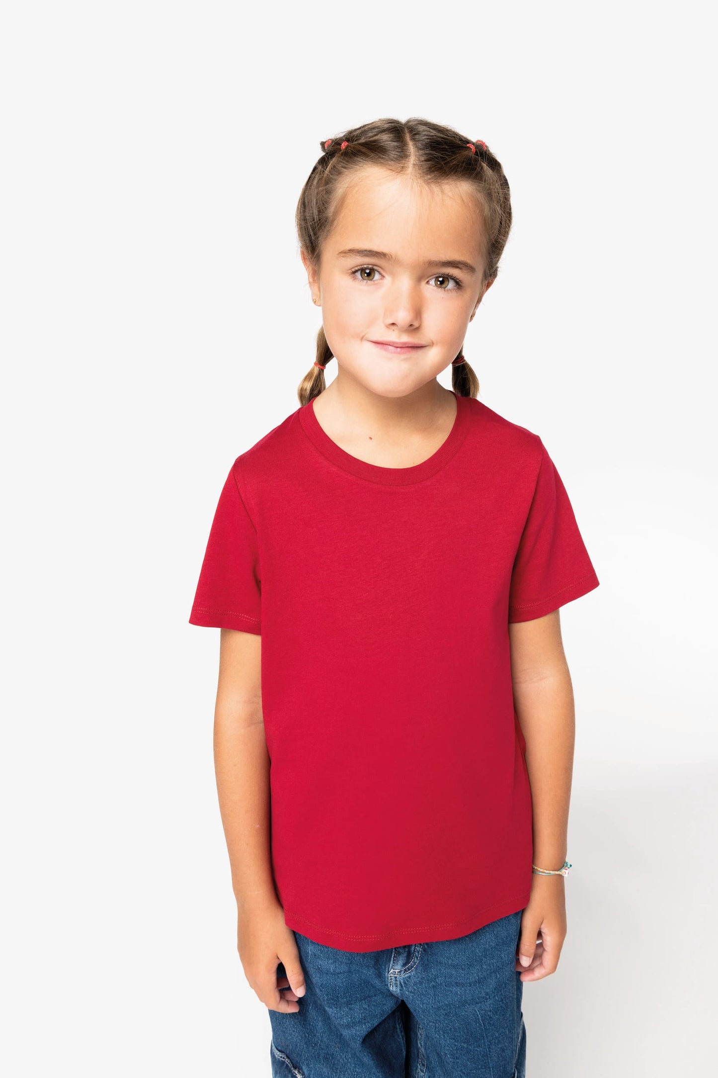 T-shirt Blanc Enfant Bio Athlé Cœur Rose