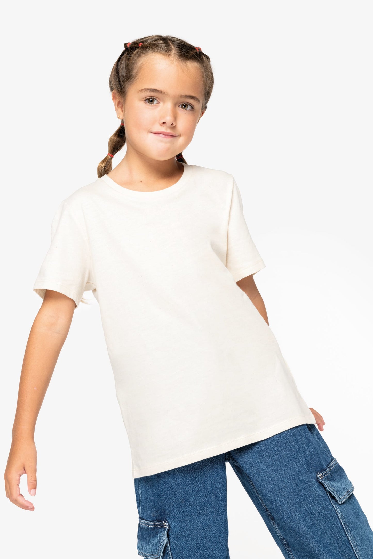 T-shirt Blanc Enfant Bio Athlé Cœur Rose