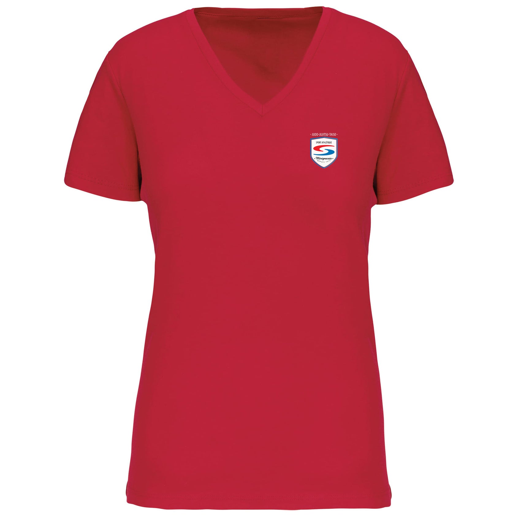 T-shirt Col V Fem. 100 % Coton